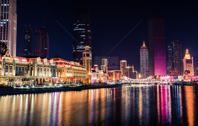 天津海河夜景图片素材_免费下载_jpg图片格式_VRF高清图片500938353_摄图网
